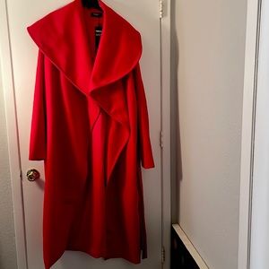 Rebdolls “Classic” Waterfall Wide Collar Coat - Red 3X